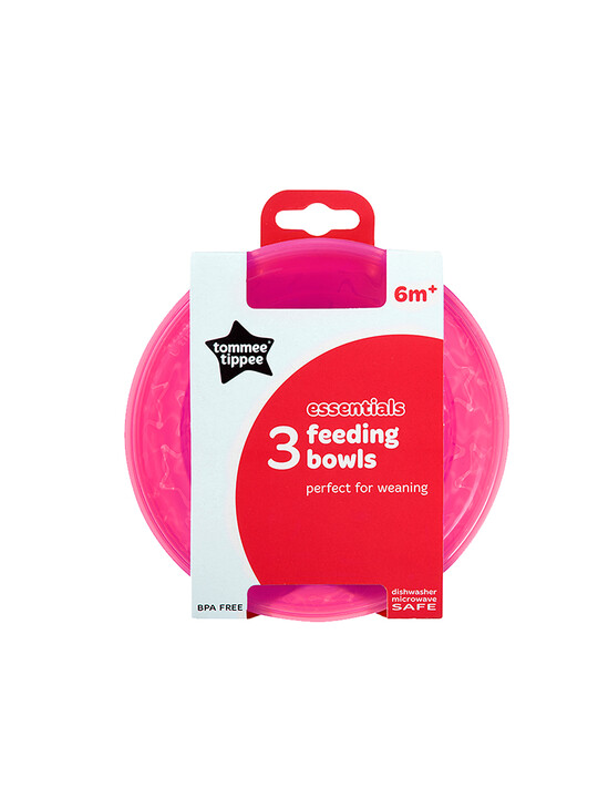 Tommee Tippee Essentials 3X BOWLS (Pink) image number 3